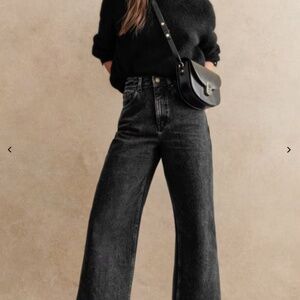 Sézane Le Crop Jeans, Gray, size 2